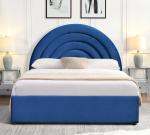 Upholstered Gas Lift Beds King Size Blue Fabric Bedroom Soothing