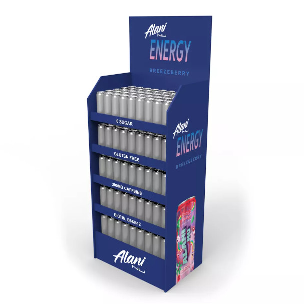 Retail Supermarket Cardboard Shelf Display POP Heavy Loaded For Beverage