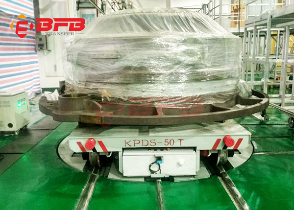 Industrial Electric Two Bogie 75t Turn Table For Assembly Line Rotating