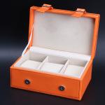 PU Wrapped Wooden Watch Storage Box , High Grade Personalized Mens Watch Box