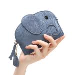 FIRST LAYER COWHIDE WOMEN'S COIN PURSE NEW ELEPHANT CREATIVE TASSEL ZIPPER BAG