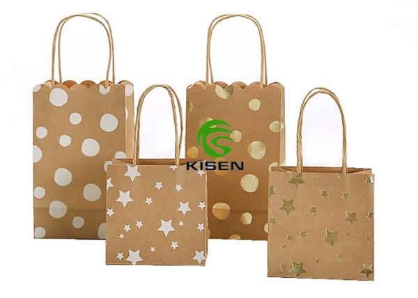 Buy cheap Glitter Kraft Paper Shopping Bags For Gift Packing Environment Friendly from wholesalers