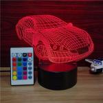 Indoor Acrylic 3D LED Smart Car Night Light for Gift ,Car shape Decoration LED