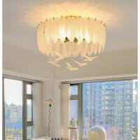 Buy cheap Creative Glass Feather Chandelier Modern Living Bedroom Kitchen Island Hanging product