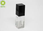 30ml Square Glass Clear Foundation Pump Bottle Skin Serum Makeup Container
