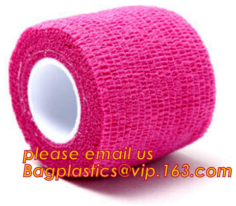 Delicate colors nonwoven cohesive elastic bandage, Extra strong porous custom print nonwoven cohesive bandage hospital t