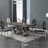 Buy cheap 160kg Stainless Steel Dining Table Set Marble Top 78inchx40inchx30inch from wholesalers