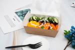 Disposable Food Salad Takeaway Boxes Eco Friendly 650ml Kraft Paper Lunch Box