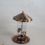 Vintage Style Hanging Wild Bird Feeder Steel Glass Material Rust Resistance