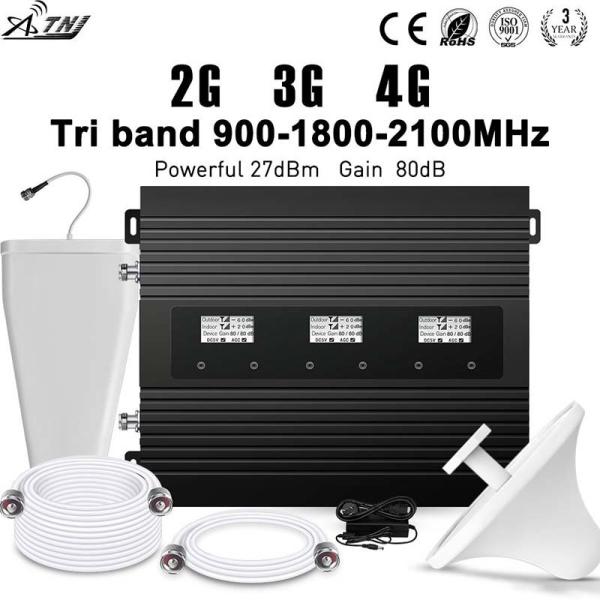Buy cheap 2G 3G 4G 80dB Gain Multi Band Repeater 900MHz 1800MHz 2100MHz from wholesalers