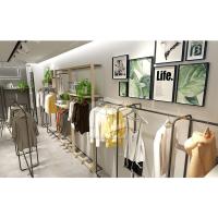 Buy cheap 16mm MDF Clothing Shop Display Furniture Black Golden With 10mm Tempered Glass product