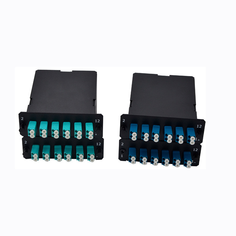 OS2 24 Fiber Low Loss Insertion Mpo Mtp Connector And LC Duplex Adapter Fiber Cassette