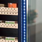Luxurious Multi-Tiered Black Solid Wood Cigar Cooler Humidifier