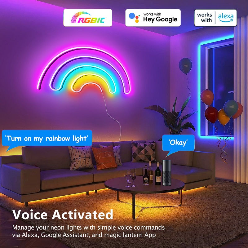 Silicone Flexible LED Neon Strip Light For Bedroom Playroom Decoration