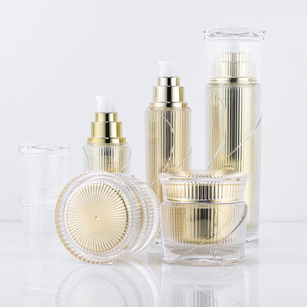 Buy cheap 50g Cosmetic Packaging Sets Gold Empty Acrylic Pump Bottle Cosmetic Jar Suit from wholesalers