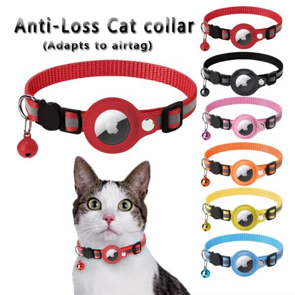 Buy cheap Solid Pattern Pet Collar Reflective Anti Loss Airtag Cat Collar PU Polyester Iron from wholesalers