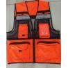 Buy cheap Polyester Orange Reflective Vest 120g Men'S Safety Vest With Pockets from wholesalers