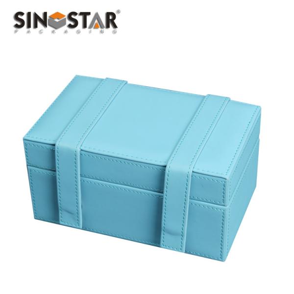 Buy cheap Jewelry Leather Compartment Box With Leather Inner Material For Jewelry Storage from wholesalers