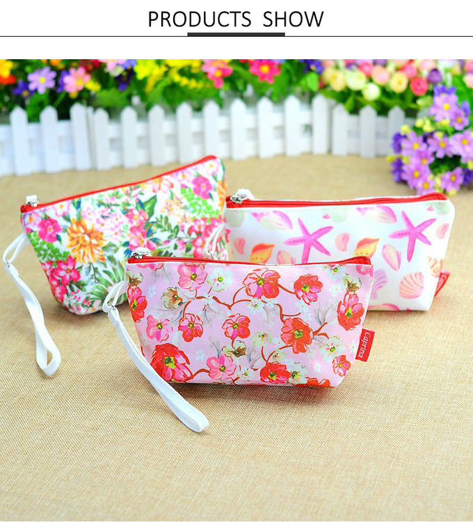 Fashion Polyester Print Portable Travel Makeup Wash Bag Colorful