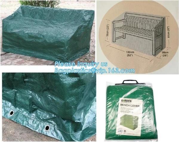 Green Waterproof pe plastic outdoor garden furniture covers,lounge bench covers