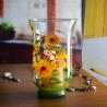 Buy cheap Hand Painted Sunflower Pattern Glass Candle Holders For Home from wholesalers