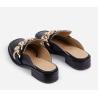 Buy cheap JBSL19 BLACK Womens Soft Bottom Slippers Smooth Leather With Big Chain from wholesalers