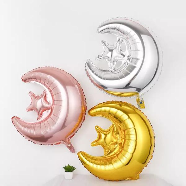 Buy cheap Muslim Eid Al-Fitr Hari Raya Ramadan Moon Star Aluminum Foil Balloon Gift Toy 24Inch from wholesalers