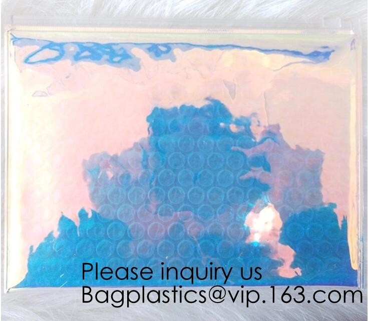 New Design Pvc k Epe Foam Heart-Shaped Bubble Bag For Cosmetic/Pink Plastic Bubble Bag With Zipper bagease package