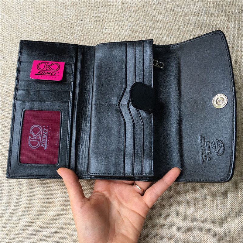 Thailand Authentic Stingray Skin Women's Card Holders Wallet Genuine Leather Female Coin Pocket Lady Large Clutch Purse