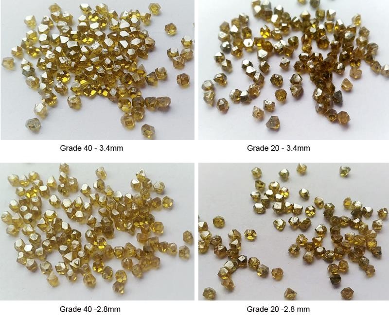 Raw Mono Crystal Industrial Diamond Grit Sharp Corner MCD Yellow Hpht Rough Diamond