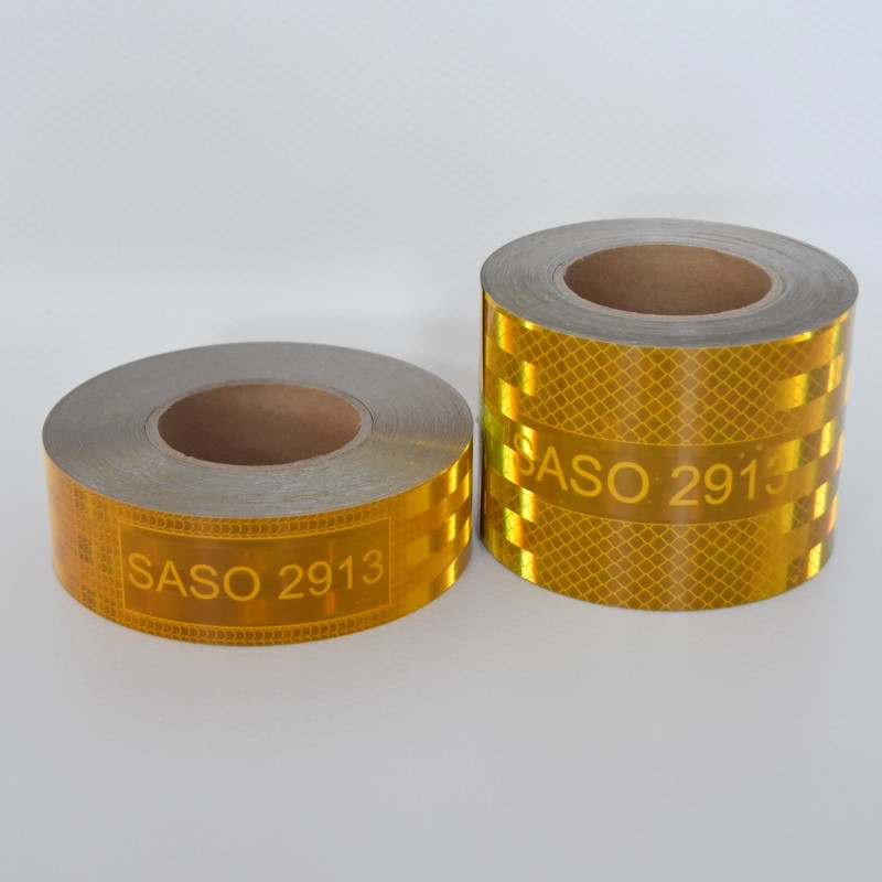 SASO 2913 Yellow Saudi Arabia Reflective Tape Sticker For Truck Safety
