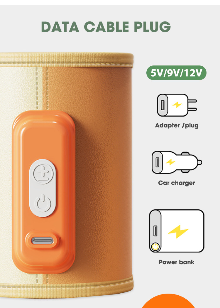 Breastmilk Smart Temperature Control Bottle Warmer PU Leather Velcro USB