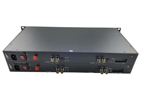 Buy cheap RACK Full HD single mode 4channel HD SDI transmitter video to fiber converter with RS485 data from wholesalers