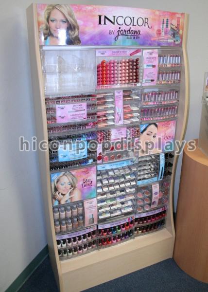 Buy cheap Wooden Lipstick Cosmetic Display Stand Retail Makeup Display Flooring from wholesalers