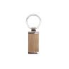 Buy cheap Metal Bamboo Key Chain Rectangle Custom Logo Wooden Metal Keyring from wholesalers