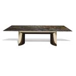 Modern 6 Seater Marble Live Edge Dining Set Glass Contemporary Luxury Dining