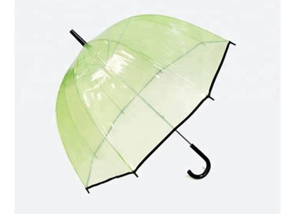 Buy cheap Green POE Clear Dome Shaped Umbrella , Compact Bubble Umbrella With Black Trim from wholesalers