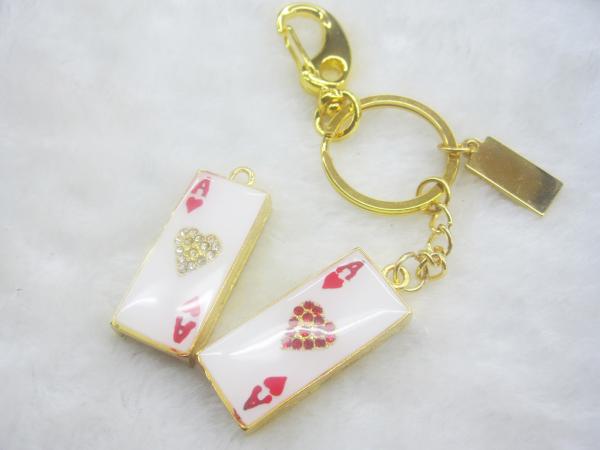 Buy cheap Customized Logo and image Poker Keychain Jewelry USB flash drive 4Gb from wholesalers
