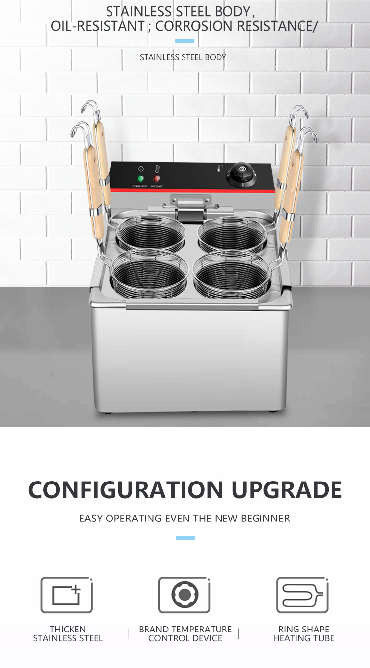 Accurate Temperature Control Probe Electric Commercial Pasta Cooker for Kitchen 3.5kW