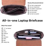 EASEGAVE WOMEN'S 17 INCH LAPTOP BRIEFCASE, VINTAGE PURPLE SAFFIANO ECO-LEATHER,