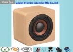 1200mA Li Ion Battery Wooden Box Bluetooth Speaker 3W With Yellow Texture