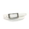 Buy cheap Womens Faux Leather Skinny Belts White Color For Dresses Rectangular Metal Pin Buckle from wholesalers