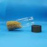 Buy cheap Transparent PET Plastic Cookies Nuts Candy Tall Cylinder Round Jars Screw Caps from wholesalers