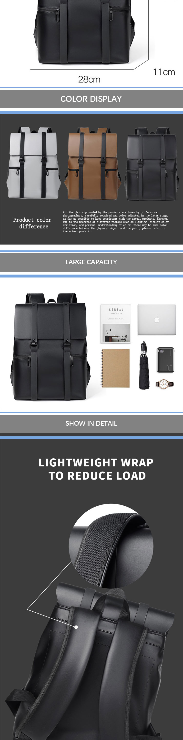 20-39Litre Modern PU Fabric Business Backpacks , Waterproof Laptop Backpack For Work