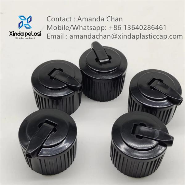 Buy cheap Plastic PP Black Flip Top Screw Turret Flip Top Pour Spout Lid On Sale For Bottles from wholesalers