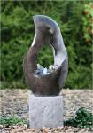 46" Black Marble Resin Water Fountain Contemporary Resin Outdoor Wall Fountains
