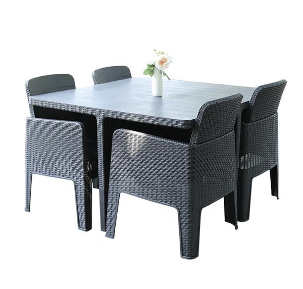 Buy cheap H75mm Table L56cm Chair Rattan Garden Dining Set , 4 Seater Rattan Dining Set For Patio from wholesalers
