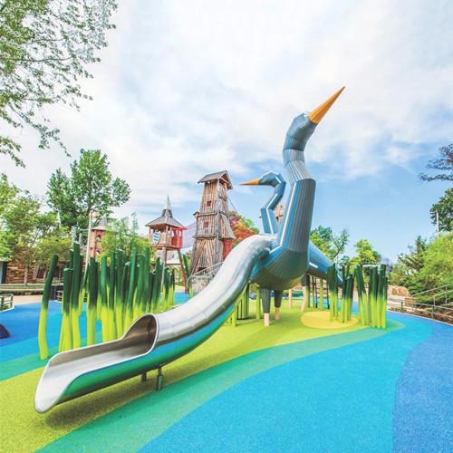 Buy cheap Duck Outdoor Garden Sculptures Stainless steel Large Metal Playground Slide from wholesalers