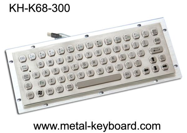 Vandal Resistance Metal Computer Keyboard / 65 Keys Touchpad Stainless Steel