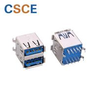 Buy cheap 2 Port Plug USB Male Female Connector 180 Degree USB 3.0 AF Type Blue Color product